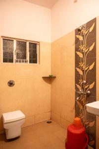 丹德利Dandeli Kali River Stay的一间带卫生间和水槽的浴室