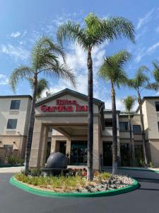 蒙特贝罗洛杉矶蒙特贝罗希尔顿花园酒店的一座棕榈树建筑