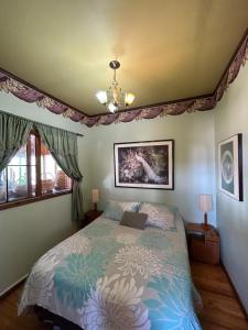 伊基克Hostal Aloha Inn的一间卧室配有一张带被子的床