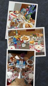 阿尔泰纳Il Faggio 17 B&B的一张餐桌的照片,上面满是食物