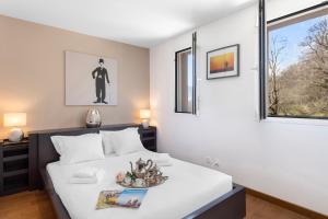 卢加诺Villa Dolce Vita With Private Pool - Happy Rentals的一间卧室设有一张床和一个窗口
