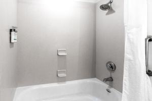 萨利纳萨利纳智选假日酒店的带淋浴的浴室配有白色浴缸。