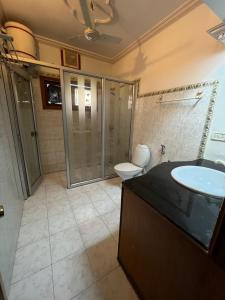 海得拉巴STONEROCK CASTLE的一间带水槽和卫生间的浴室