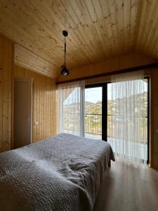 巴统B-XON Makhinjauri的一间卧室设有一张床和一个大窗户