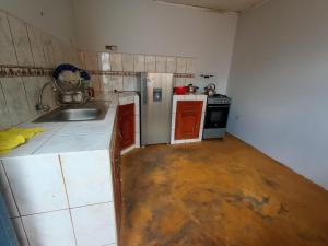 瓦努科OCALA HOUSE 3.0的一间带水槽和炉灶的小厨房