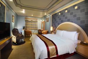台南纳多利汽车旅馆 的配有一张床和一台平面电视的酒店客房