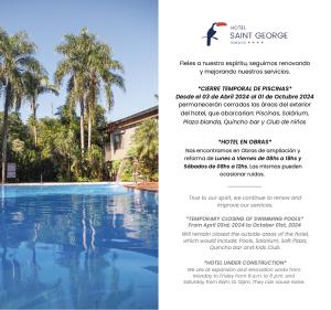 伊瓜苏港圣乔治酒店的游泳池度假村的传单