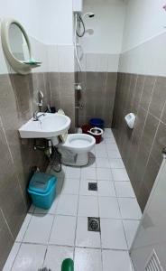 碧瑶Krystal Claine Homestay-BURNHAM HILL的一间带水槽和卫生间的浴室