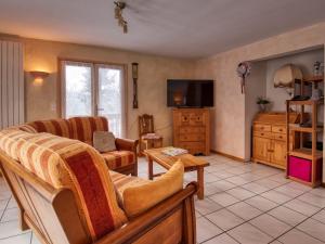 萨莫安斯Chalet Samoëns, 5 pièces, 10 personnes - FR-1-642-3的带沙发和电视的客厅