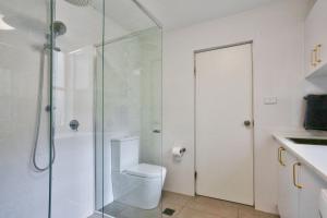 悉尼Ideal 3 Bedroom House in Chippendale with 2 E-Bikes Included的带淋浴和卫生间的浴室