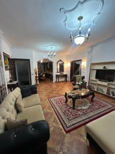 培拉特Rus Apartment的客厅配有沙发和桌子