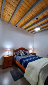 戈多伊克鲁斯Sueños Del Pilar II的一间卧室配有一张床和两个带灯的床头柜