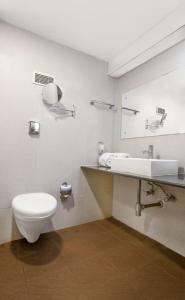 班加罗尔Monarch Brigade Road的一间带卫生间、水槽和镜子的浴室