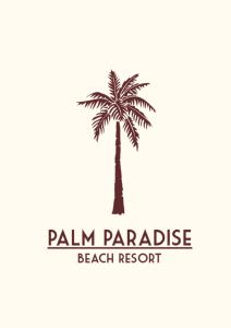 蓬蒂切里PALM PARADISE Beach Resort的棕榈树向量标志模板插图