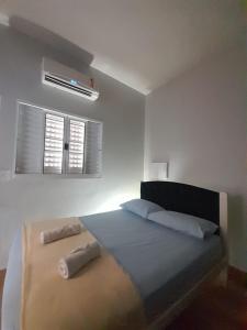 里贝朗普雷托Espaço céu Azul的一间卧室配有一张带两个枕头的床