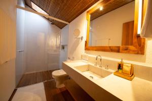 帕拉蒂丽特瑞亚德帕特旅馆的一间带水槽、卫生间和镜子的浴室