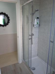 多列毛利诺斯Apartamento Pepa Bajondillo的浴室里设有玻璃门淋浴