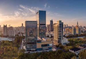 南京南京凯宾斯基酒店的城市空中景观高楼