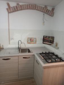 多尔加利CASA DEL CORSO的厨房配有水槽和炉灶 顶部烤箱