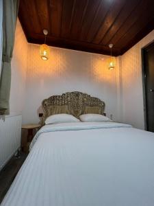 阿马西亚Albayrak Konağı Otel的卧室配有白色的床和2个枕头