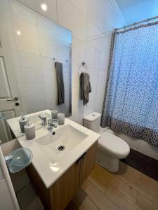 AngolDepartamento en Angol.的一间带水槽、卫生间和淋浴的浴室
