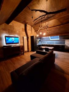 阿特Chez Claude appartement cozy climatisé pour 4 personnes tout confort的带沙发和电视的客厅