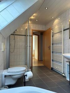 沃尔姆斯Casita grün的一间带卫生间和水槽的浴室