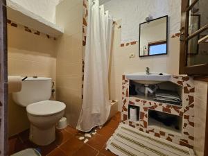 埃尔米瓜Casa Lara的一间带卫生间和水槽的浴室