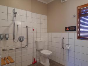 图朗伊Tongariro Junction Accommodation的一间带卫生间和淋浴的浴室