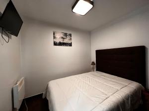 帕斯底拉卡萨Frontera Blanca Superior的卧室配有一张床,墙上挂着一幅画
