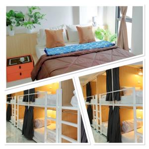 Ban Bo HanAirhub Hostel Phuket Airport的一间卧室配有双层床