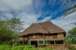 KatokeEmbogo Safari Lodges的茅草屋顶房屋