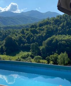 Crni VrhAphrodite Hills Apartments-Stara Planina的山景游泳池