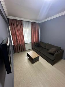 伯萨URAZ Suit Otel的带沙发和电视的客厅