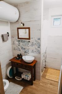 赫拉布斯DREVENICA的一间带水槽和镜子的浴室