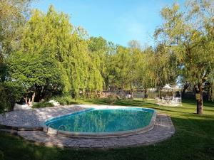 卢戈Antico Casale dei Sogni agriturismo的庭院中间的游泳池