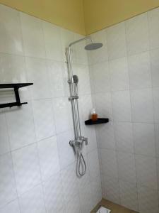 阿鲁沙Meru Villas的浴室内带软管的淋浴