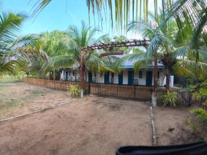 帕西库达The Cove Pasikuda - Eco Resort的前面有棕榈树的房子