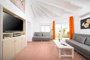 赫索尼索斯阿里斯一室公寓的带沙发和电视的客厅