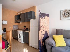 阿瓜杜尔塞Lovely Apartment in Aguadulce near Playa da Ventilla的厨房和带冰箱的客厅