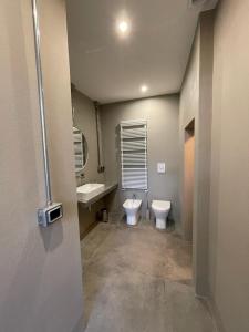 博洛尼亚TRETRE的一间带卫生间、水槽和镜子的浴室