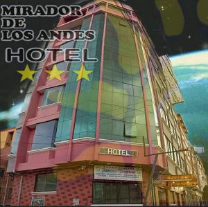 拉巴斯HOTEL MIRADOR DE LOS ANDES的一座建筑的侧面是星星