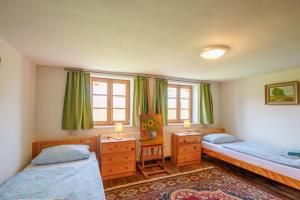 Wanzer阿兰布利克旅馆的一间卧室设有两张床和两个窗户。