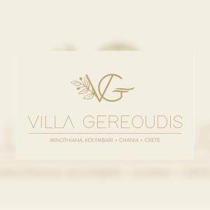 科林瓦里奥Villa Gereoudis Apartments with Sea View & Pool的别墅属科诊所的标志