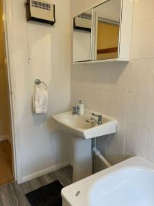沃特福德SAV 1 Bedroom Flat near Watford Town Centre的白色的浴室设有水槽和镜子