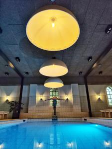 赫尔辛堡Hotel 1622 - Adults only的一个人站在游泳池前