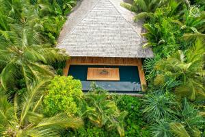 肯杜瓦Zuri Zanzibar的享有被树木环绕的房屋的顶部景致