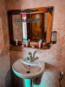 瓦迪拉姆Rum Lucille Luxury camp的一间带水槽和镜子的浴室