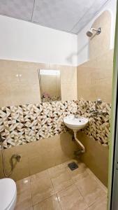 巴拉特布尔Paris Guest House Airport的一间带水槽和镜子的浴室