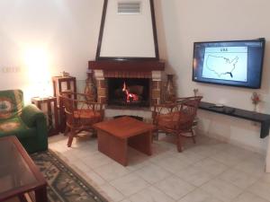 艾因代拉希姆Villa Bel air的客厅设有壁炉和电视。